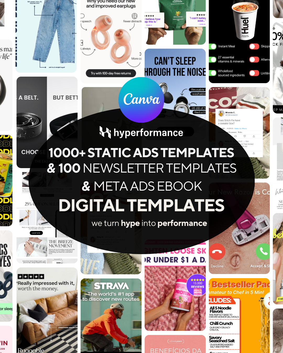 500+ Static Ads Canva Templates Pack