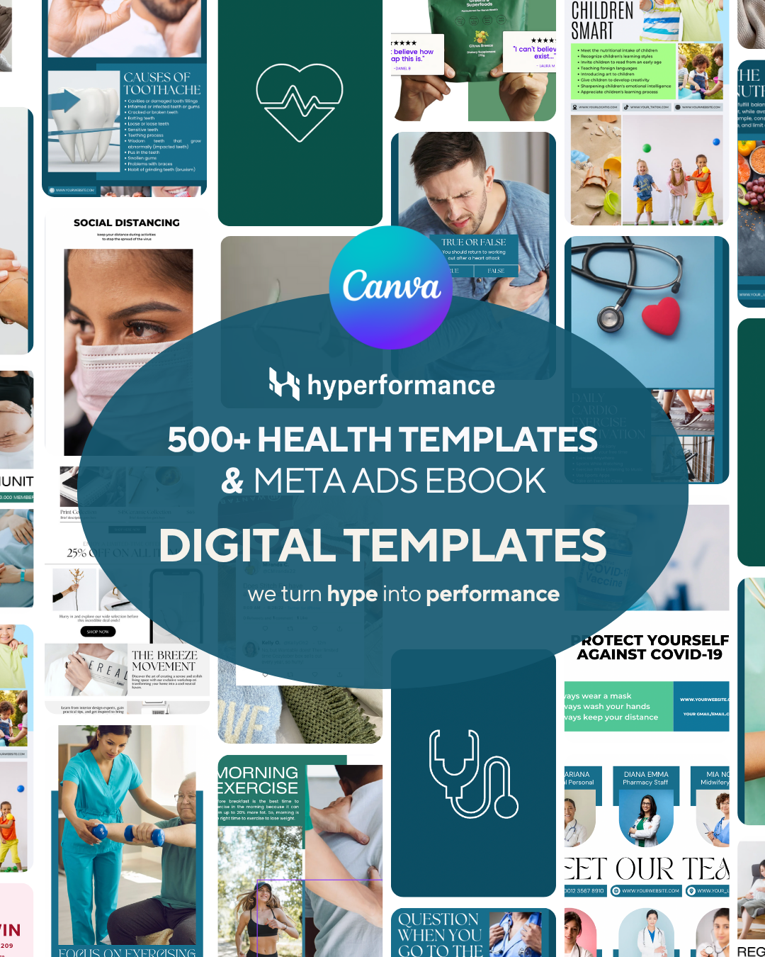 500+ Health Canva Templates Pack