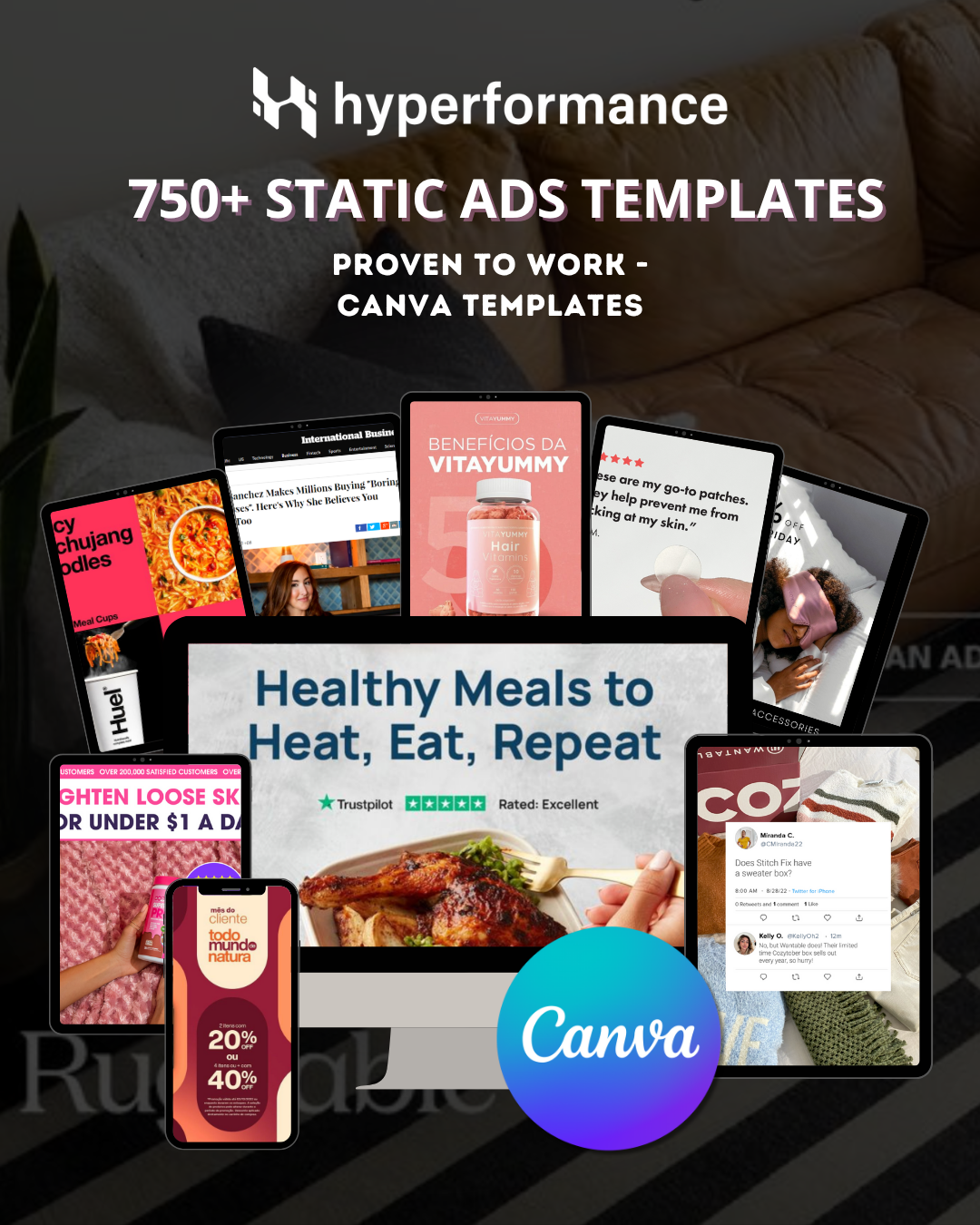 500+ Static Ads Canva Templates Pack
