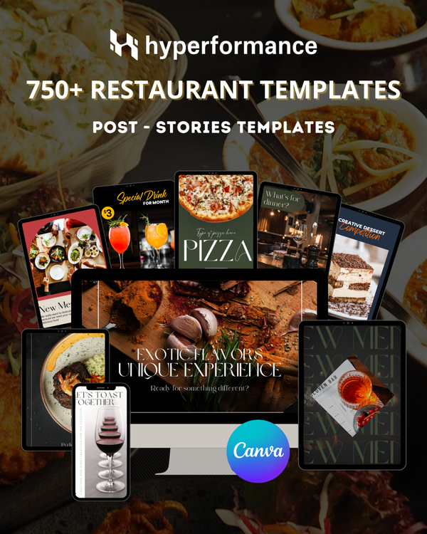 750+ Restaurant Canva Templates Pack